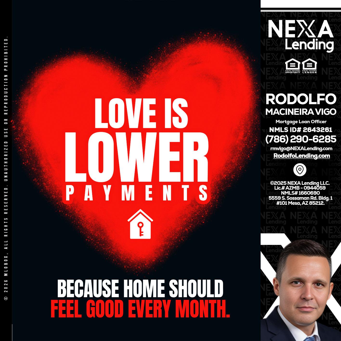 LOVE IS LOWER - Rodolfo Macineira Vigo -Mortgage Loan Officer