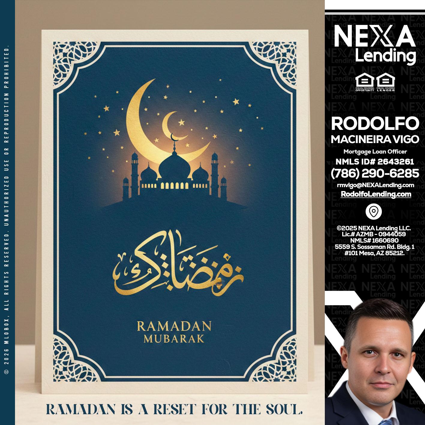 HAPPY RAMADAN - Rodolfo Macineira Vigo -Mortgage Loan Officer