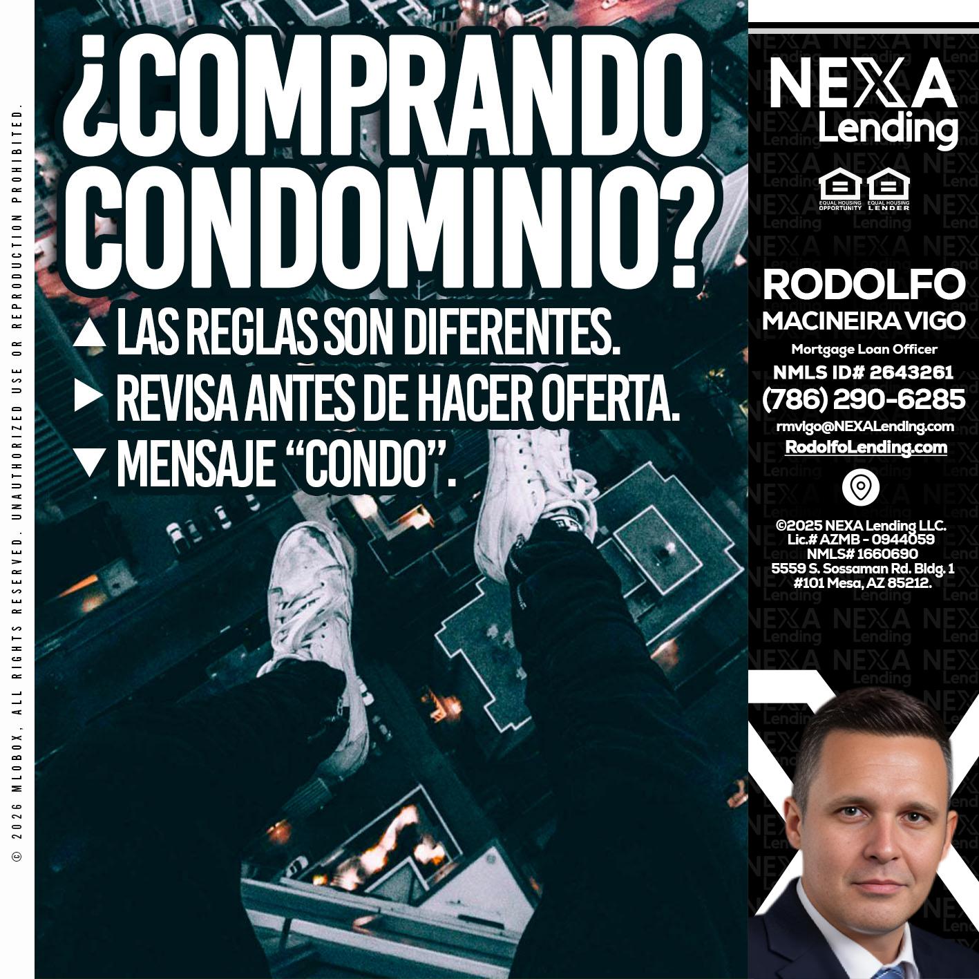 COMPRANDO CONDOMINIO? - Rodolfo Macineira Vigo -Mortgage Loan Officer