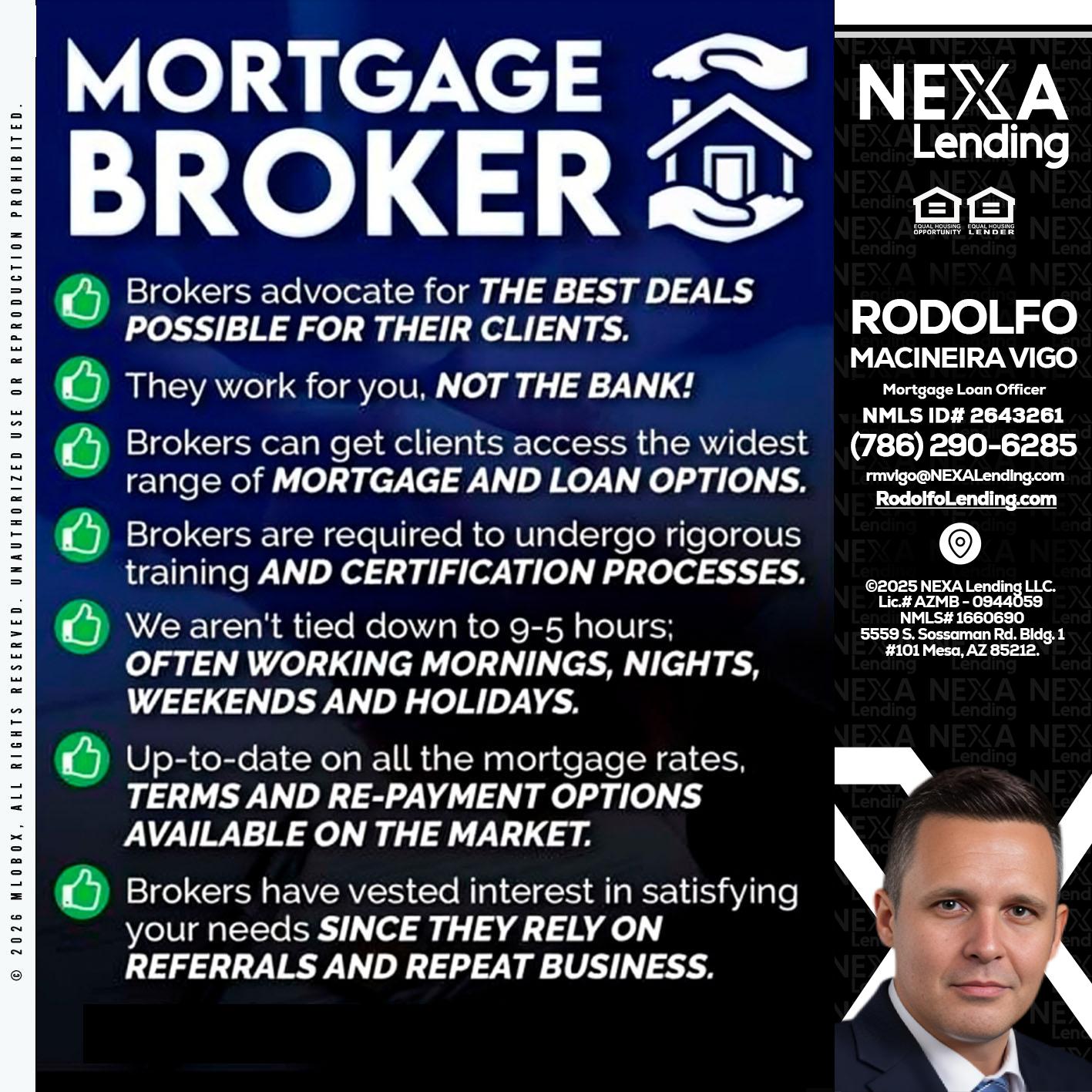MORTGAGE BROKER - Rodolfo Macineira Vigo -Mortgage Loan Officer