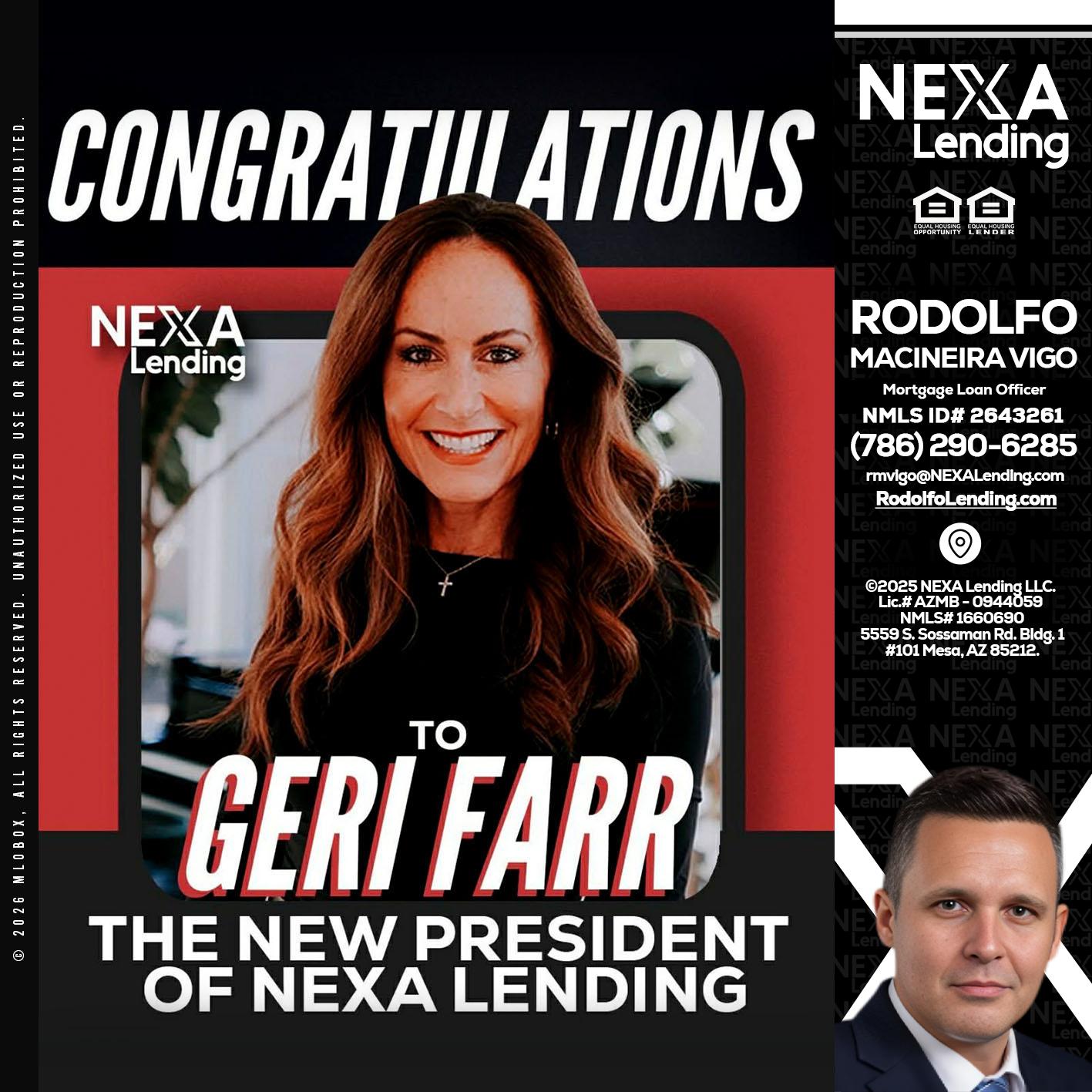 CONGRATULATIONS - Rodolfo Macineira Vigo -Mortgage Loan Officer