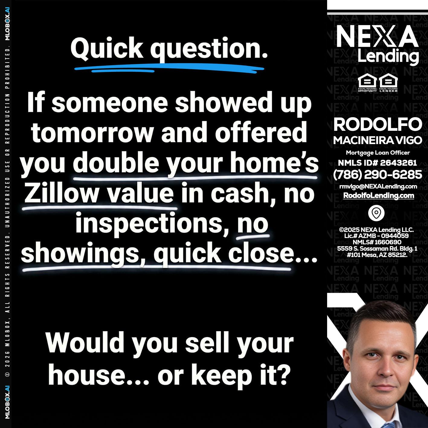 QUICK QUESTION - Rodolfo Macineira Vigo -Mortgage Loan Officer
