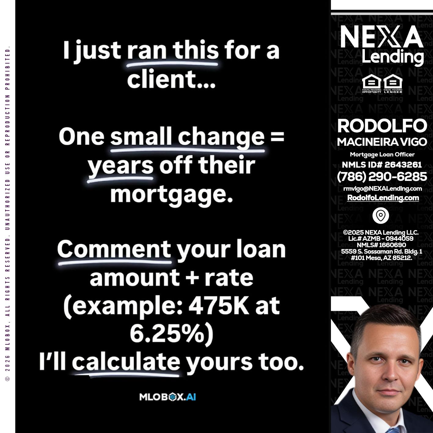 I JUST RAN - Rodolfo Macineira Vigo -Mortgage Loan Officer