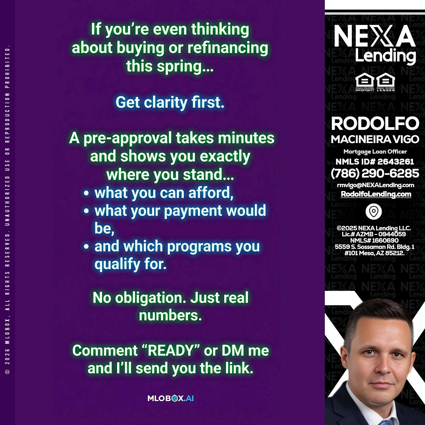 IF YOU THINKING - Rodolfo Macineira Vigo -Mortgage Loan Officer