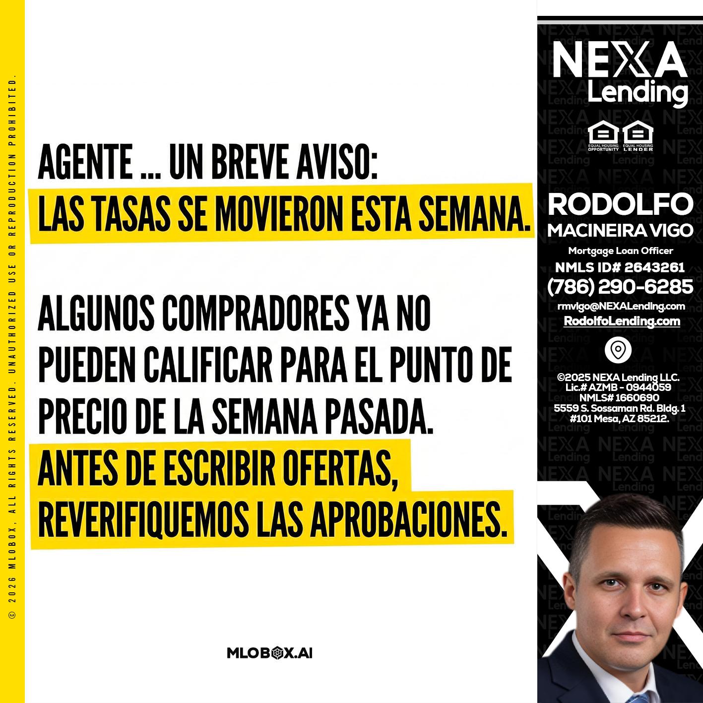 Agente - Rodolfo Macineira Vigo -Mortgage Loan Officer