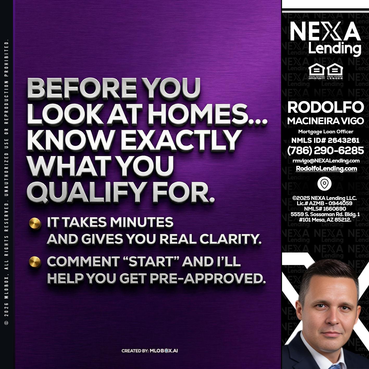 BEFORE YOU - Rodolfo Macineira Vigo -Mortgage Loan Officer