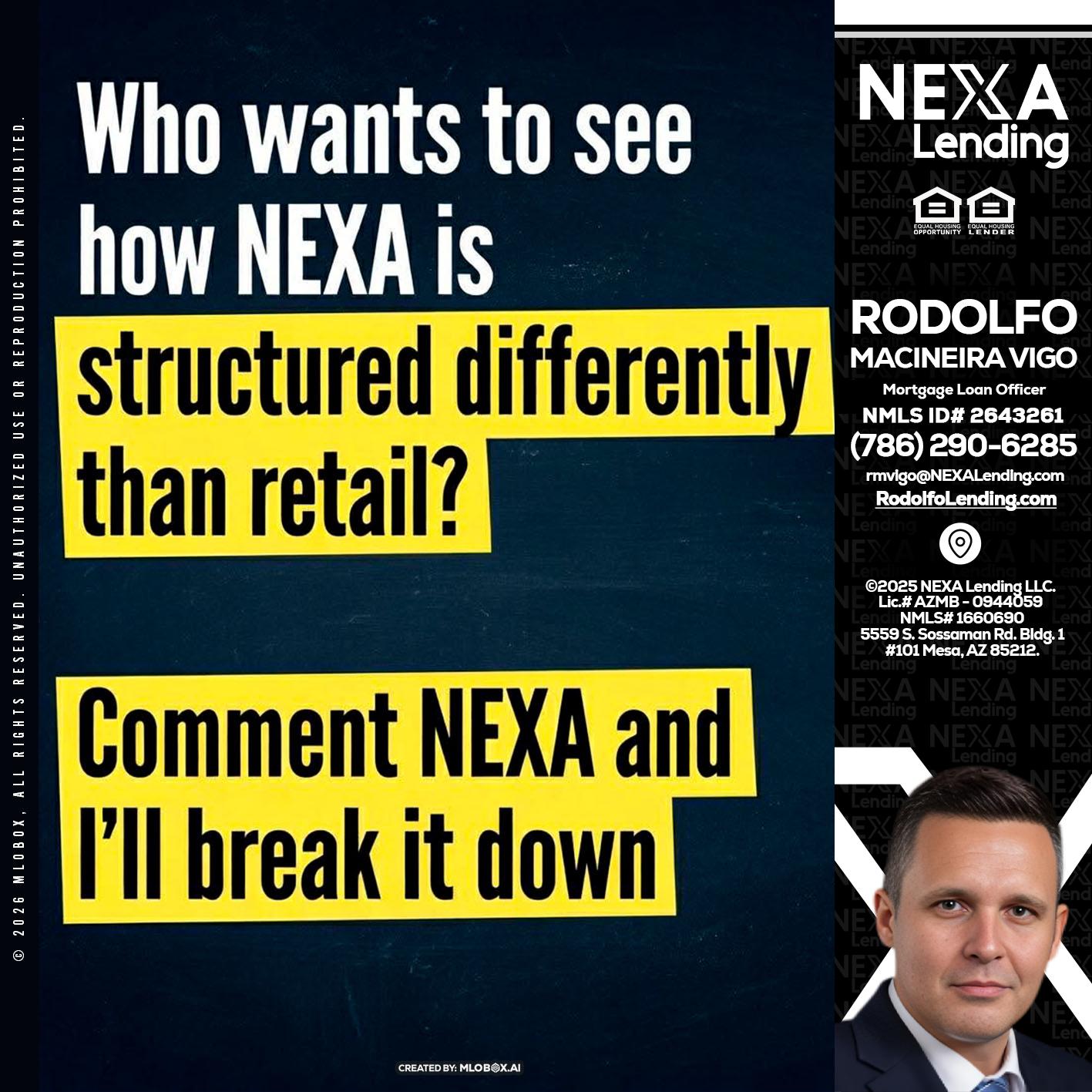 who want to see - Rodolfo Macineira Vigo -Mortgage Loan Officer