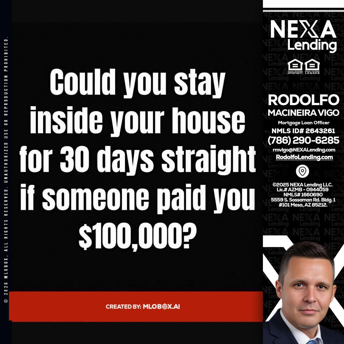 COULD YOU STAY - Rodolfo Macineira Vigo -Mortgage Loan Officer