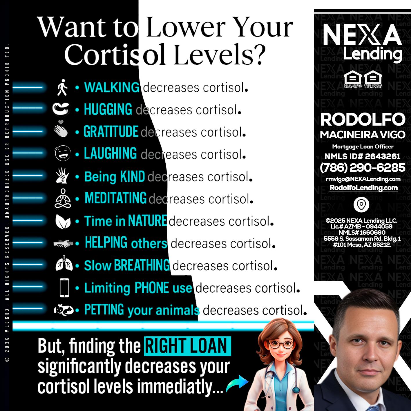 Want to lower Your Cortisol Levels? - Rodolfo Macineira Vigo -Mortgage Loan Officer