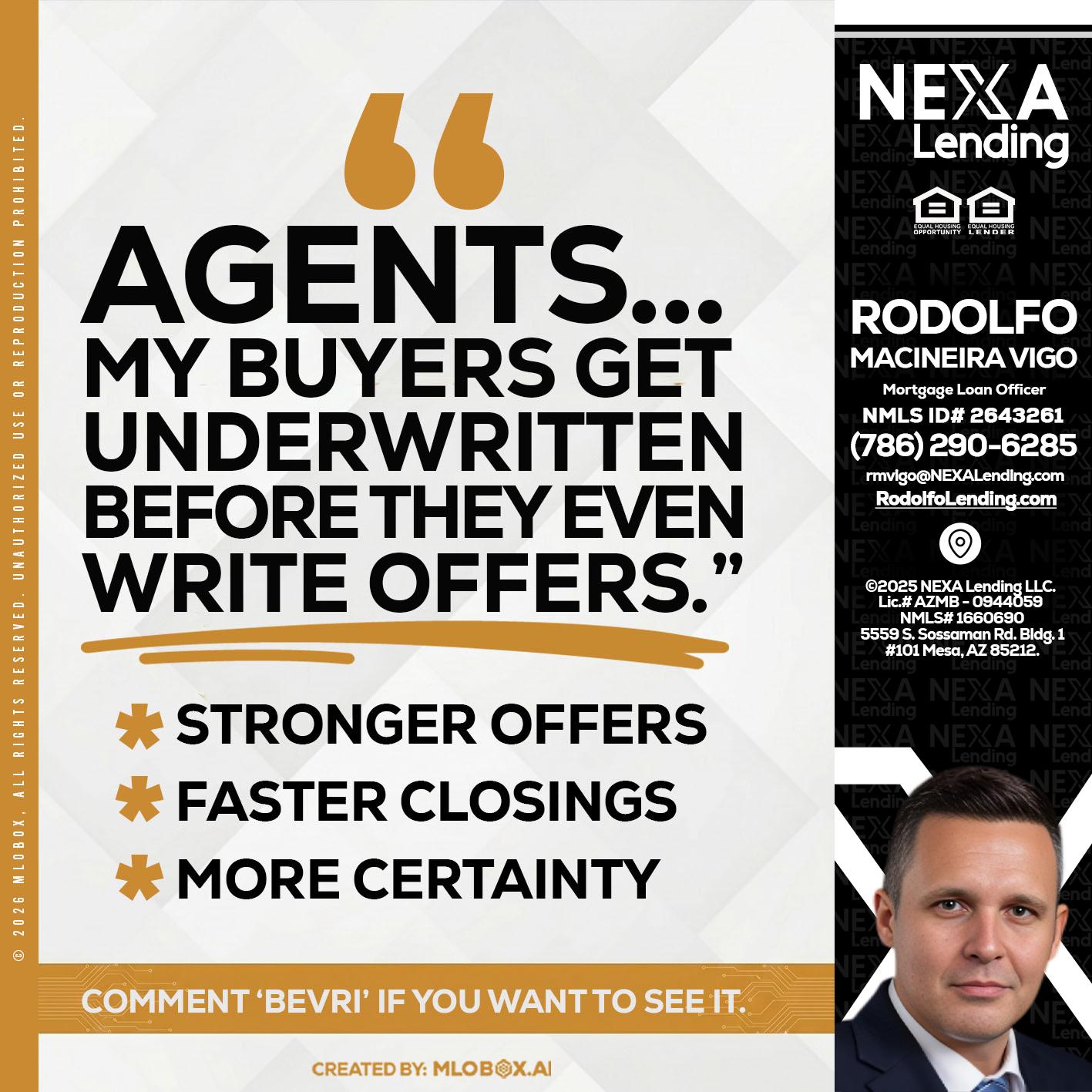 agents - Rodolfo Macineira Vigo -Mortgage Loan Officer