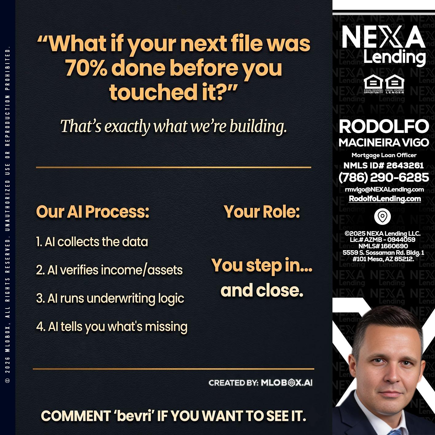 WHAT IF YOUR - Rodolfo Macineira Vigo -Mortgage Loan Officer