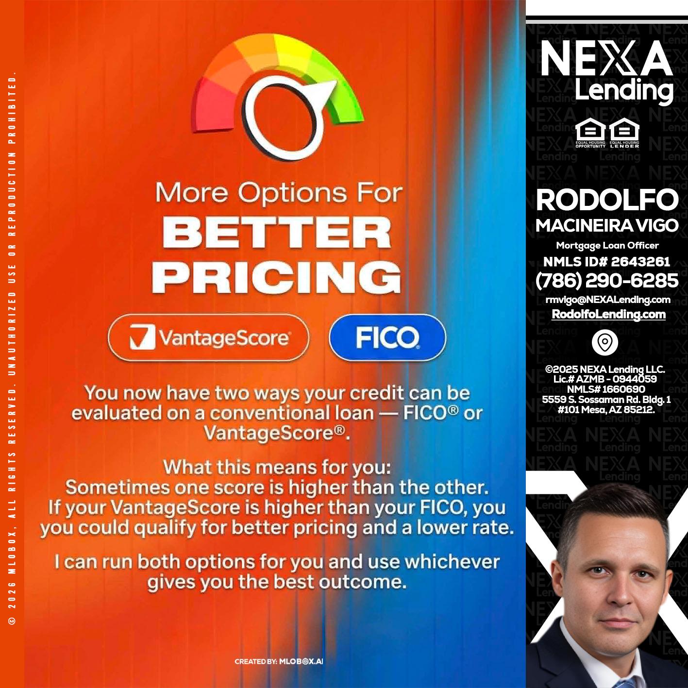 BETTER PRICING - Rodolfo Macineira Vigo -Mortgage Loan Officer