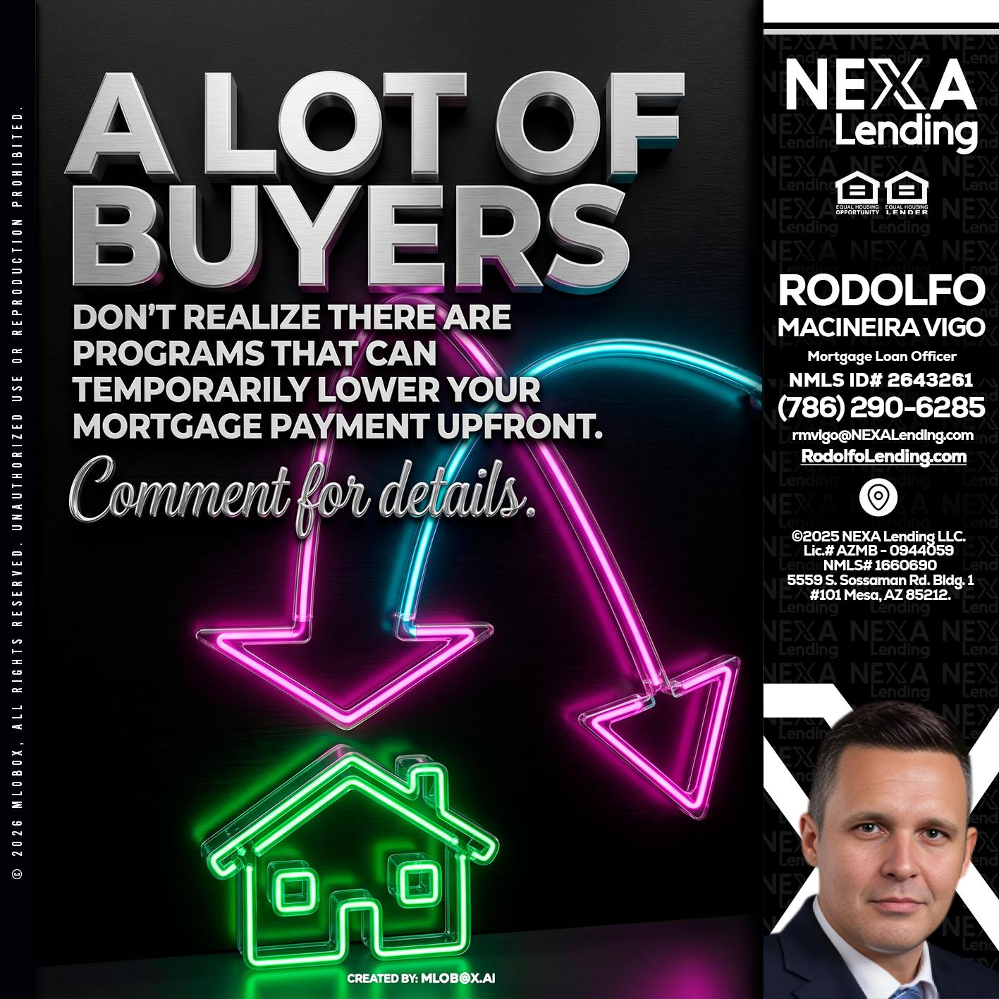 A LOT OF BUYERS - Rodolfo Macineira Vigo -Mortgage Loan Officer