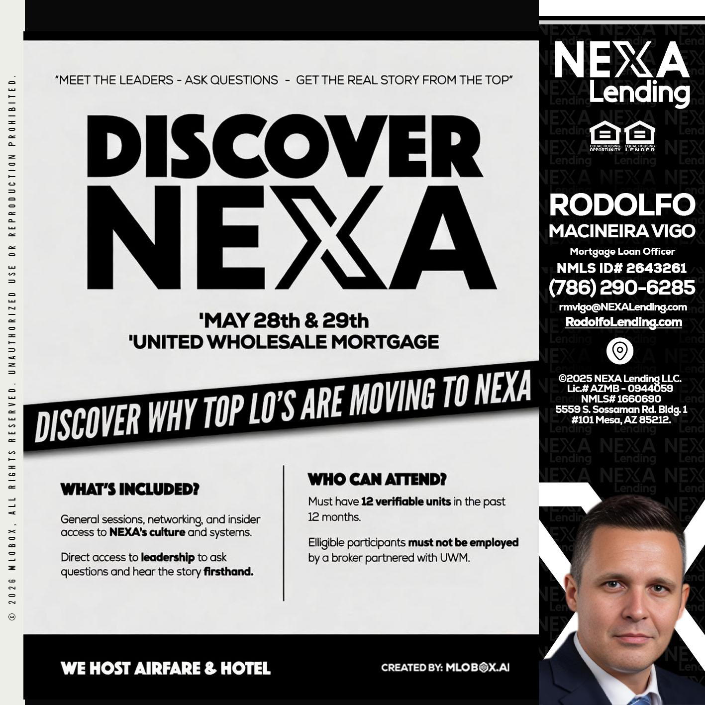 DISCOVER NEXA - Rodolfo Macineira Vigo -Mortgage Loan Officer