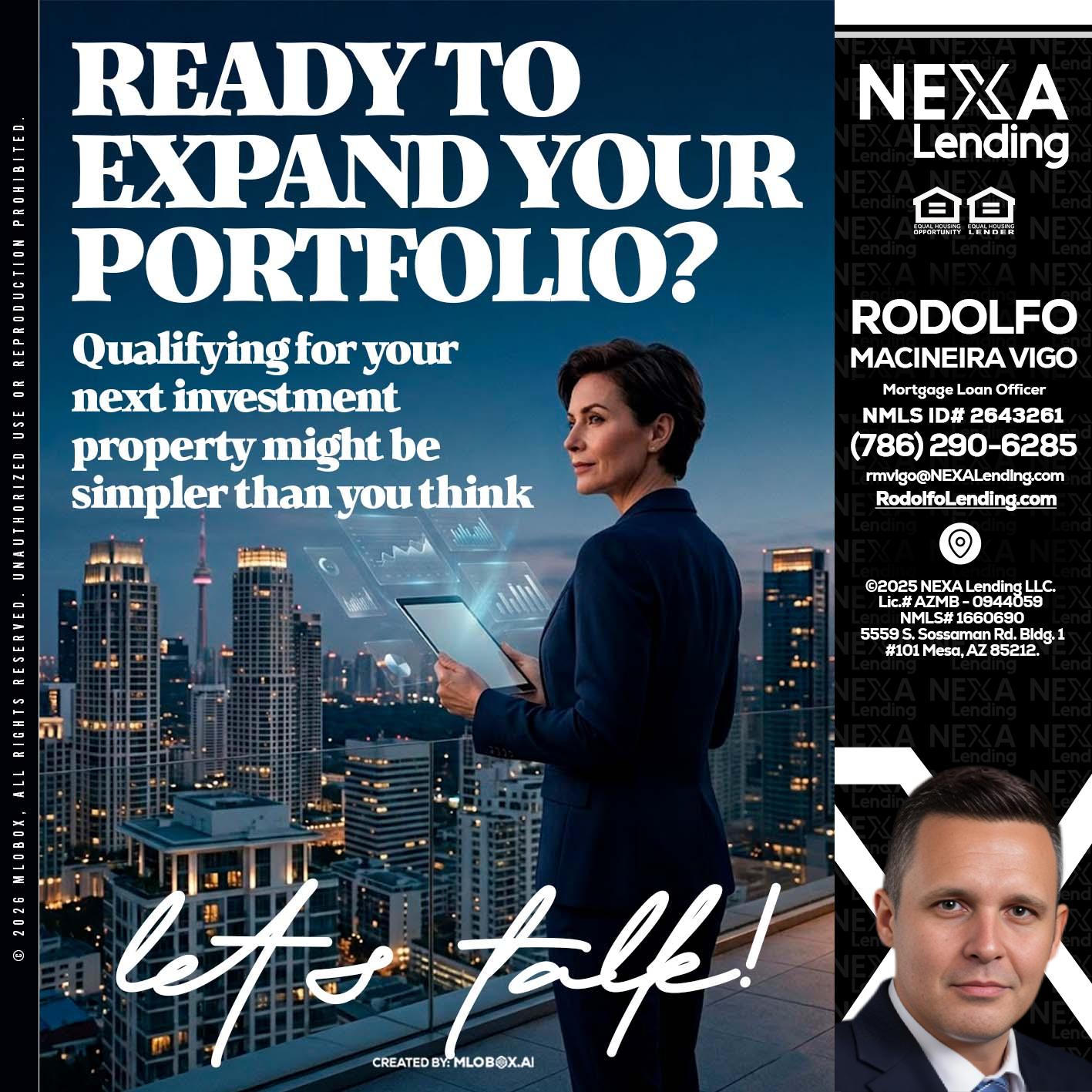 READY TO EXPAND - Rodolfo Macineira Vigo -Mortgage Loan Officer