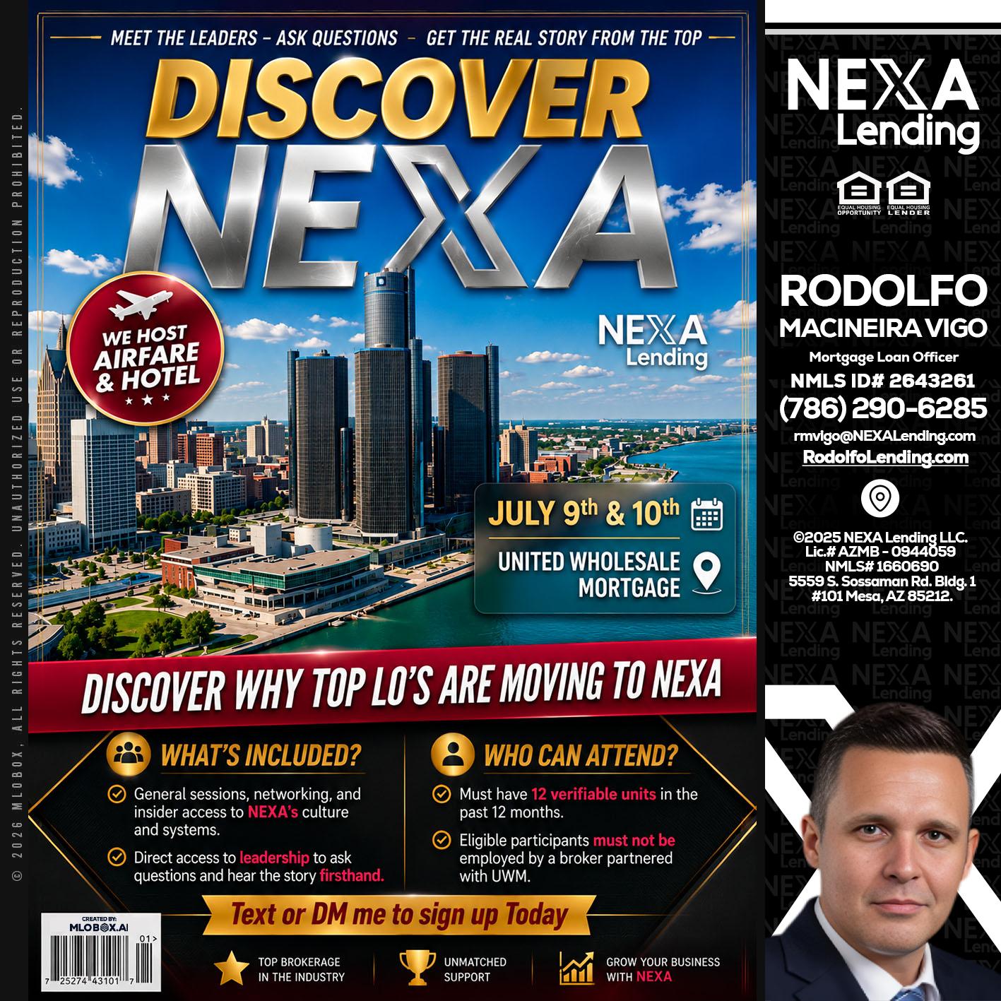 DISCOVER NEXA - Rodolfo Macineira Vigo -Mortgage Loan Officer
