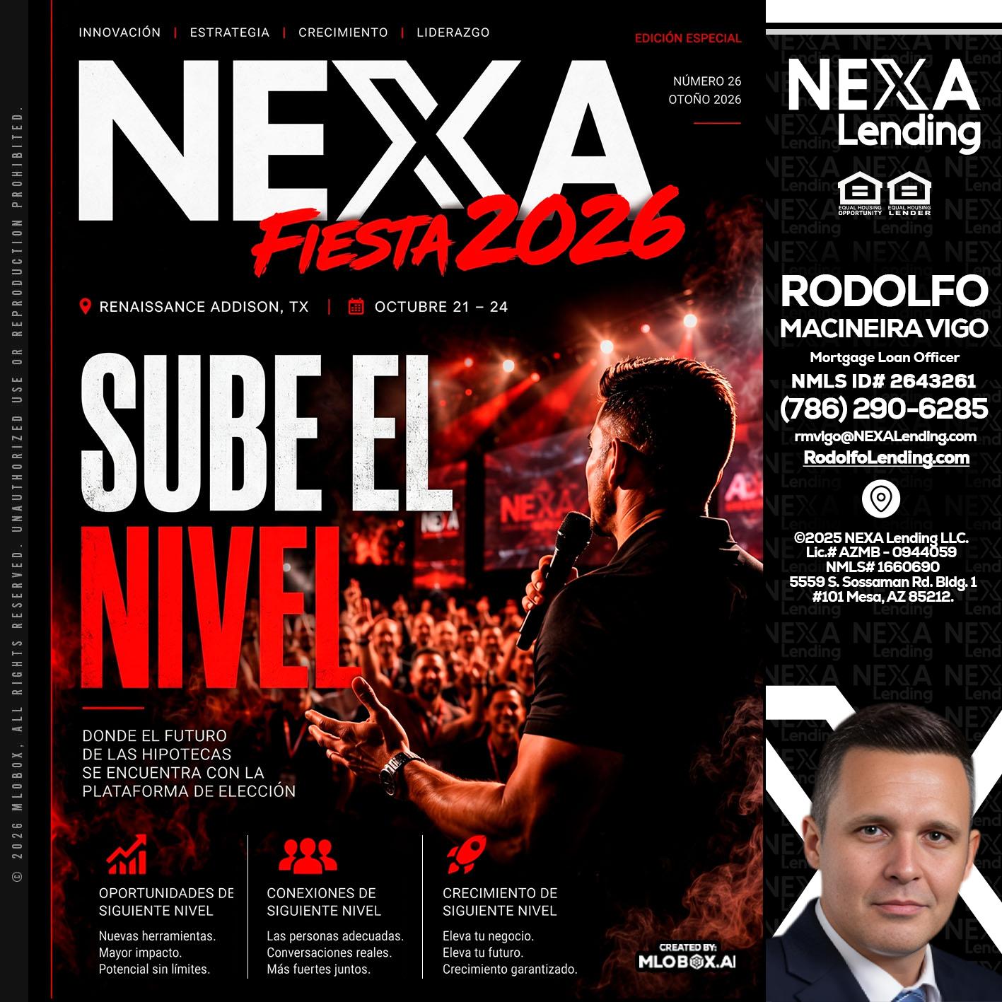 NEXA fiesta 2026 - Rodolfo Macineira Vigo -Mortgage Loan Officer